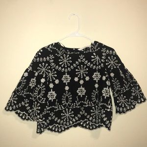 Zara black and white top